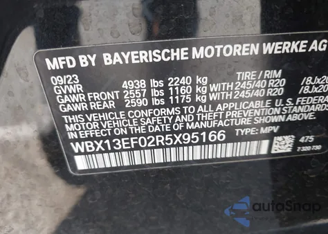 2024 BMW X1 M35I from USA, damaged, VIN WBX13EF02R5X95166